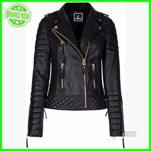 Genuine Lambskin Leather Jacket Slim Fit Zip Up Outerwear Coat